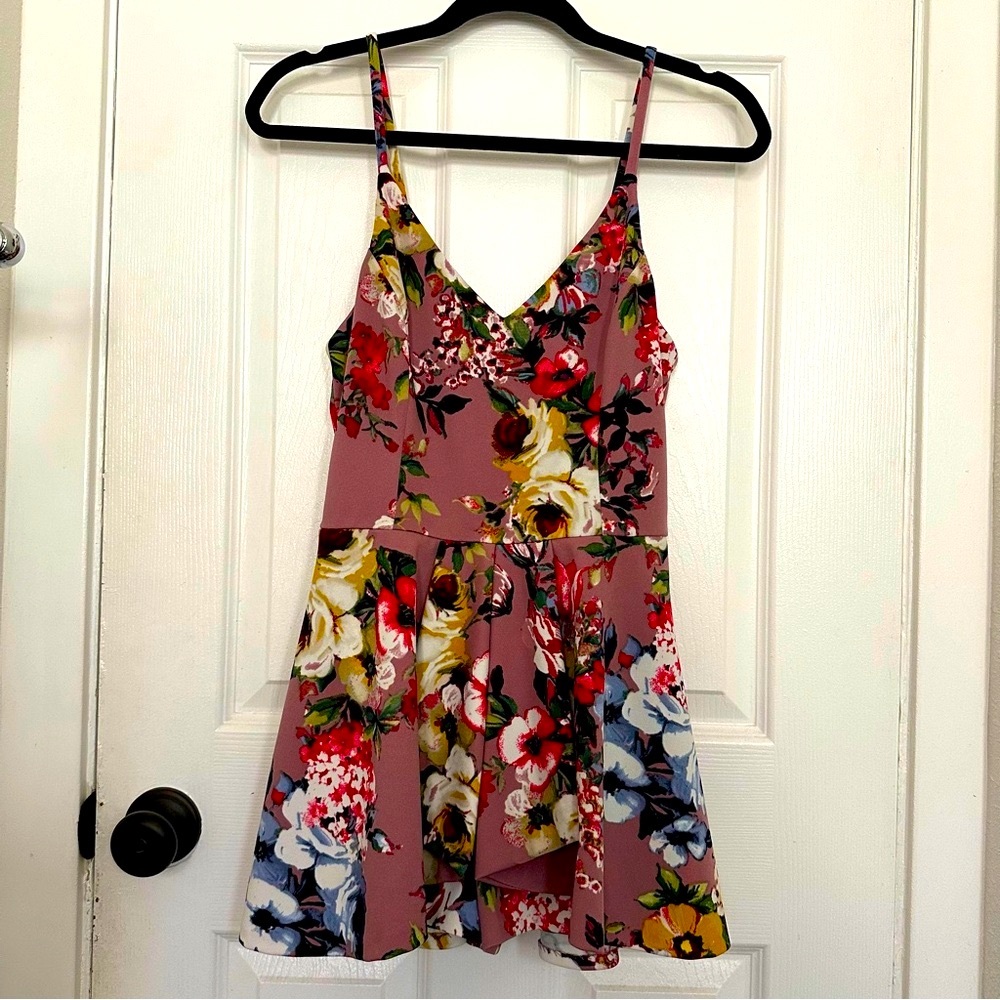 Aqua skort romper, floral, super cute!